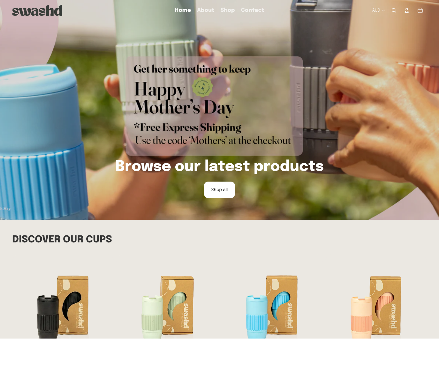 SWASHD homepage screenshot